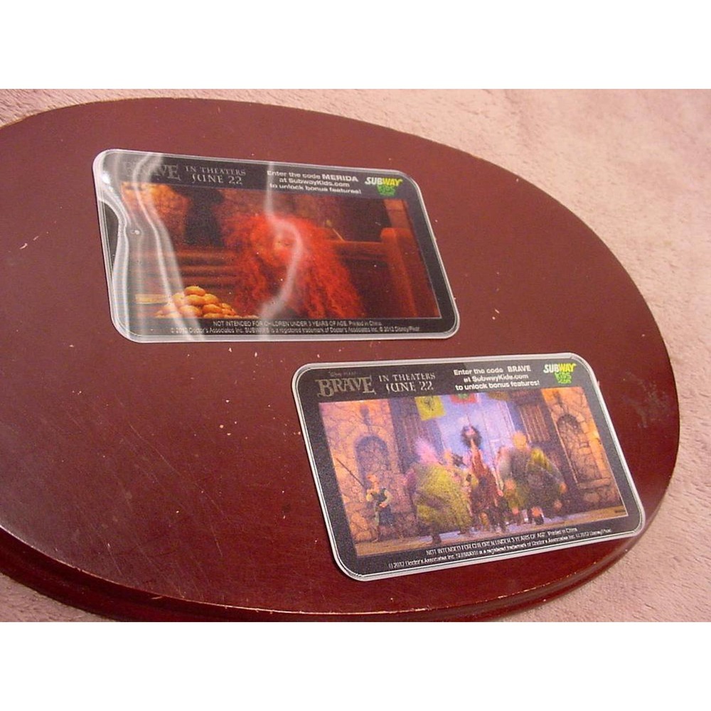 Subway Disney BRAVE Lenticular Cards - (2) Cards